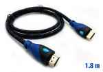 Cable HDMI mallat v.1.4 m/m 30AWG blau/negre 1.8m BIWOND 800939