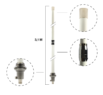 Detalles montaje antena Diamond X-300-PL