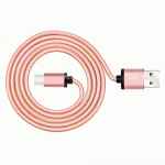 Cable USB a tipo c (carga y transferencia) metal rosa 1m BIWOND 51938