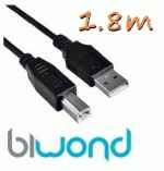 Cable USB 2.0 impressora 1.8m BIWOND 800800