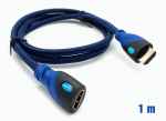 Cable HDMI mallat v.1.4 m/h 30AWG blau/negre 1m BIWOND 800934