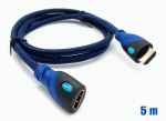 Cable HDMI mallat v.1.4 m/h 30AWG blau/negre 5m BIWOND 800937