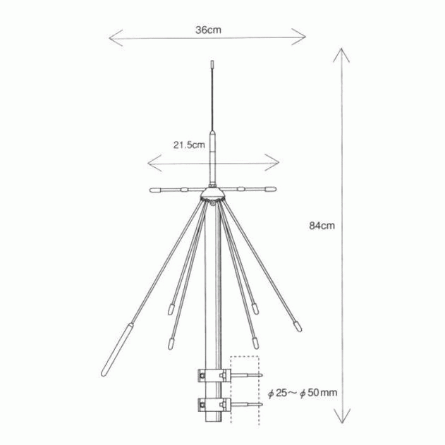 Telecom D190 Antena discono 100 - 1500 MHz 84 cm