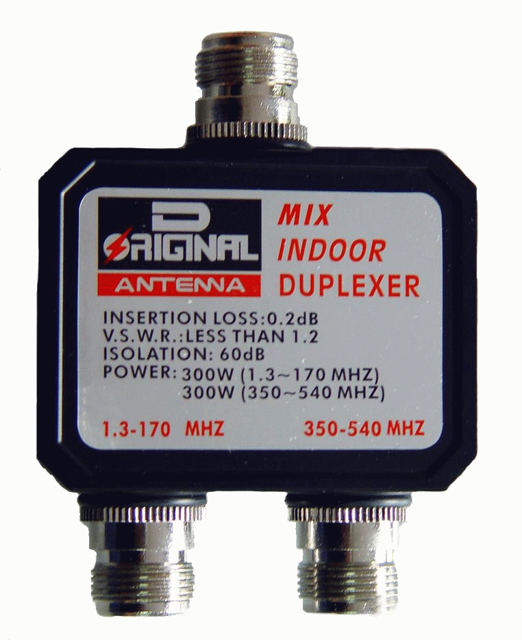 D-Original DX-CF-416-A Duplexor 1.3 - 170 MHz / 350 - 540 MHz entrada i sortides connectors tipus N famella