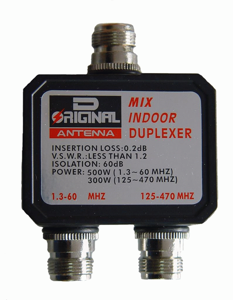 D-Original DX-CF-530-A Duplexor 1.3-60 MHz / 125-470 MHz connectors tipus N versi sense cables