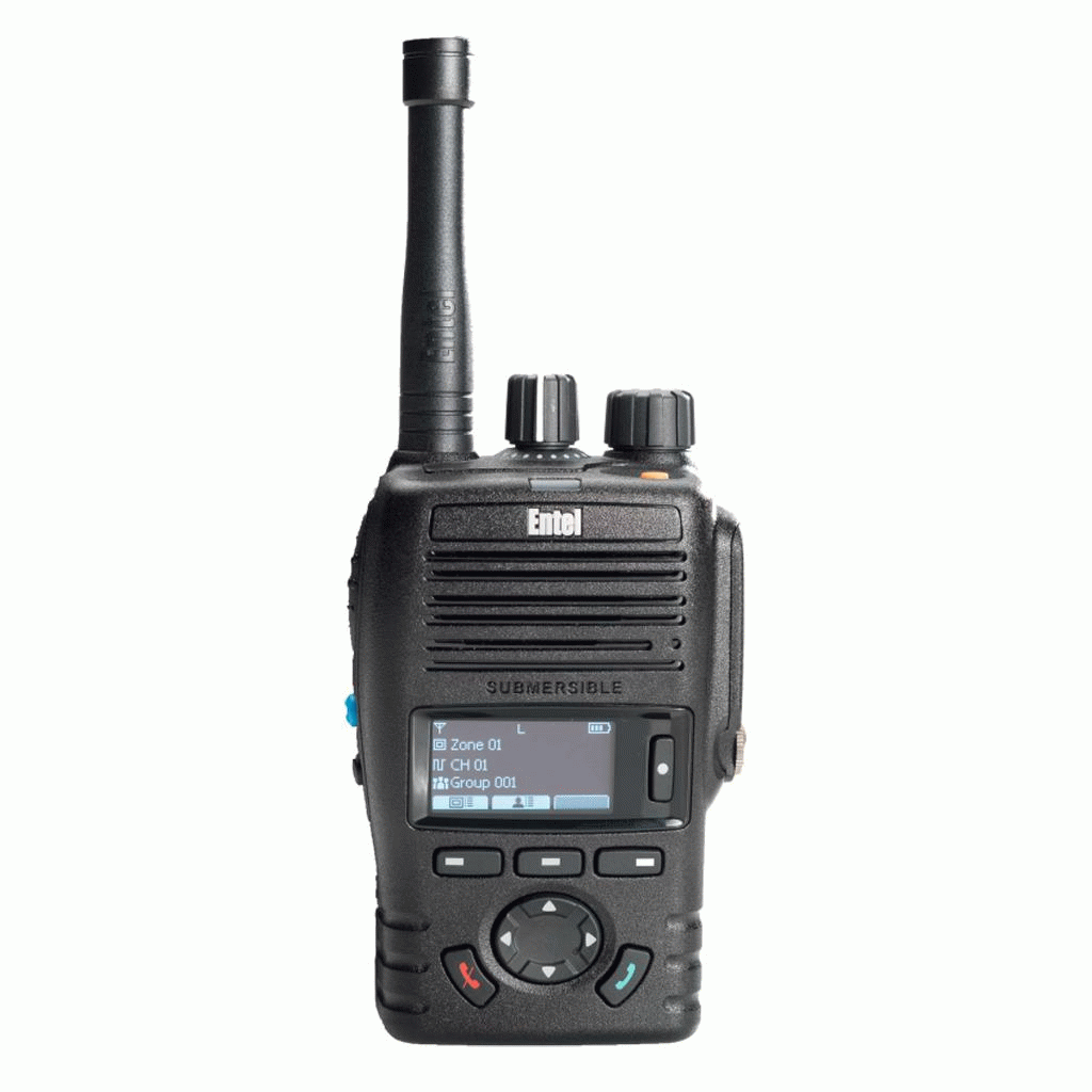 Entel DX446L Walkie de uso libre PMR446 - DMR446 profesional sumergible IP-68, versión pantalla OLED