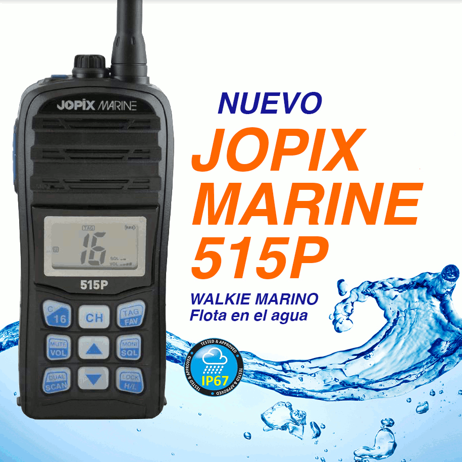 Jopix Marine 515P walkie per nutica flotant, normes IP67