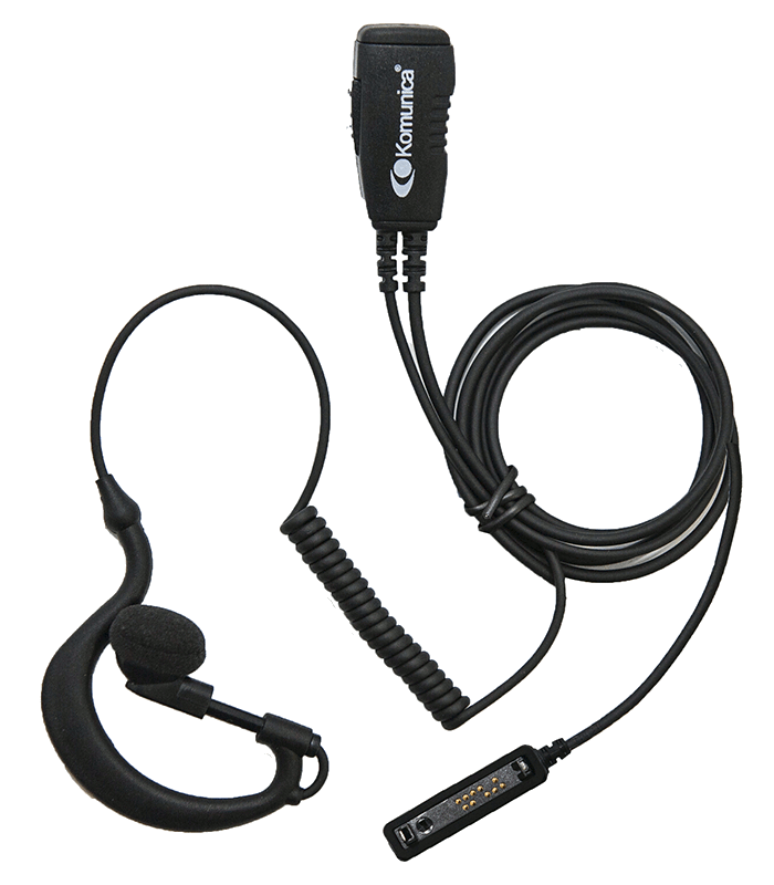 KOMUNICA PWR-GES-P2G Microauricular para Airbus P2G con cable rizado y PTT de solapa