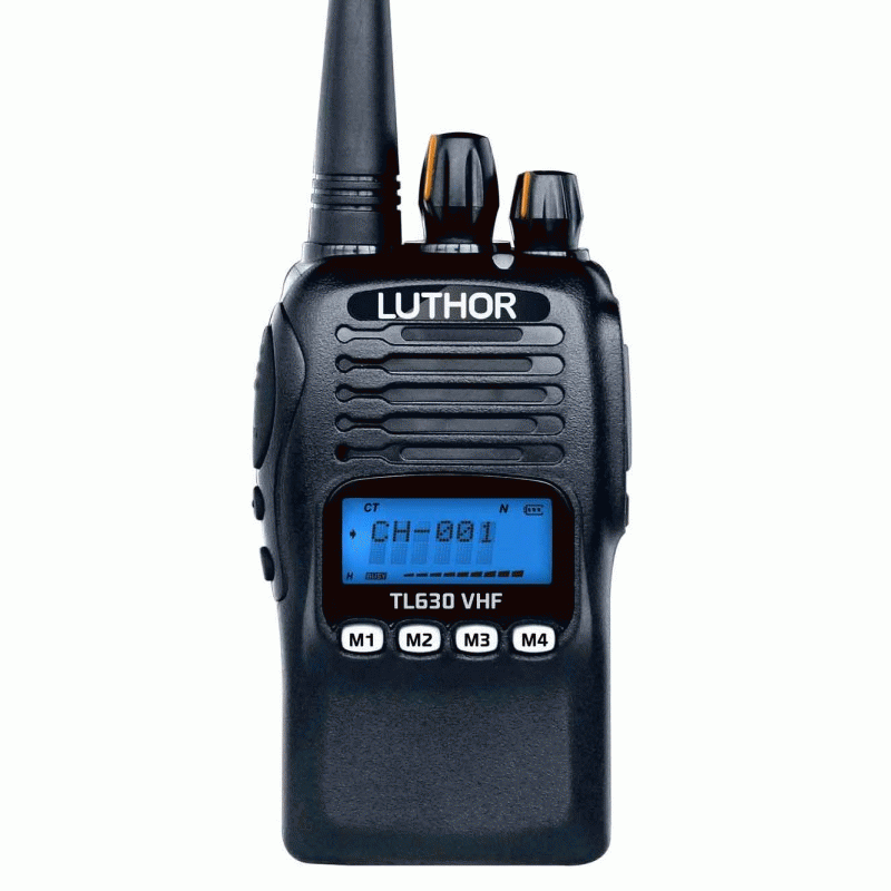 Luthor TL-630 Walkie de uso profesional VHF 136-174 Mhz,  250 canales de memoria. Proteccin IP67