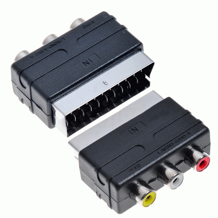 Adaptador euroconector scart/rca 60097
