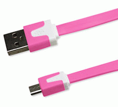 Cable pla micro USB 1m rosa 51014