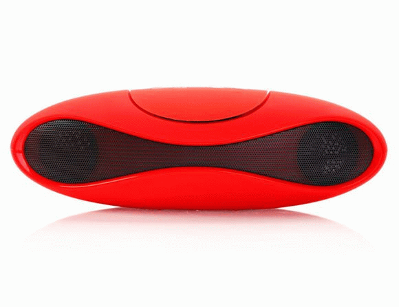 Altavoz portátil Bluetooth oval rojo 51144