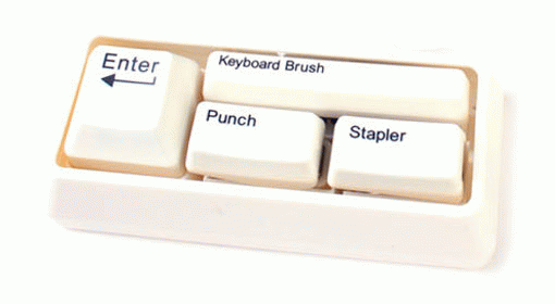 Set de oficina retro teclado blanco 51368