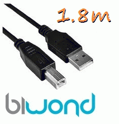 Cable USB 2.0 impresora 1.8m BIWOND 800800
