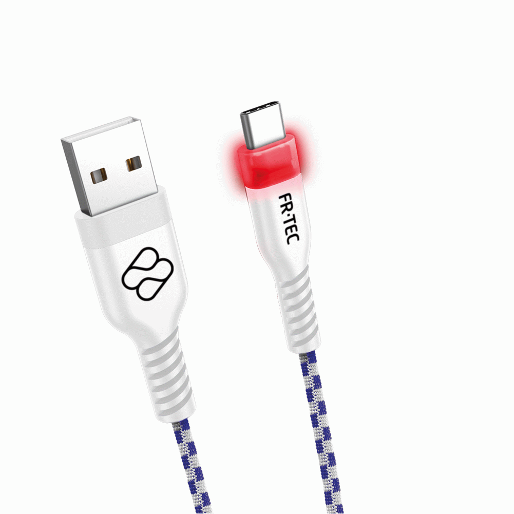 Cable USB - tipo c fr-tec premium LED 3m trenzado FT0030