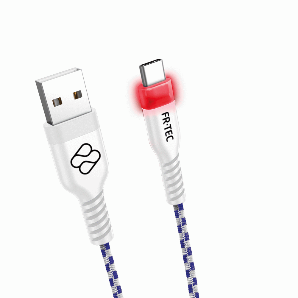 Cable USB - tipus c fr-tec premium LED 3m trenzado FT0030