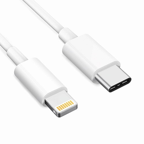 Cable tipus c a lightning càrrega rpida 2.1v 1m blanc BIWOND L8PIN01