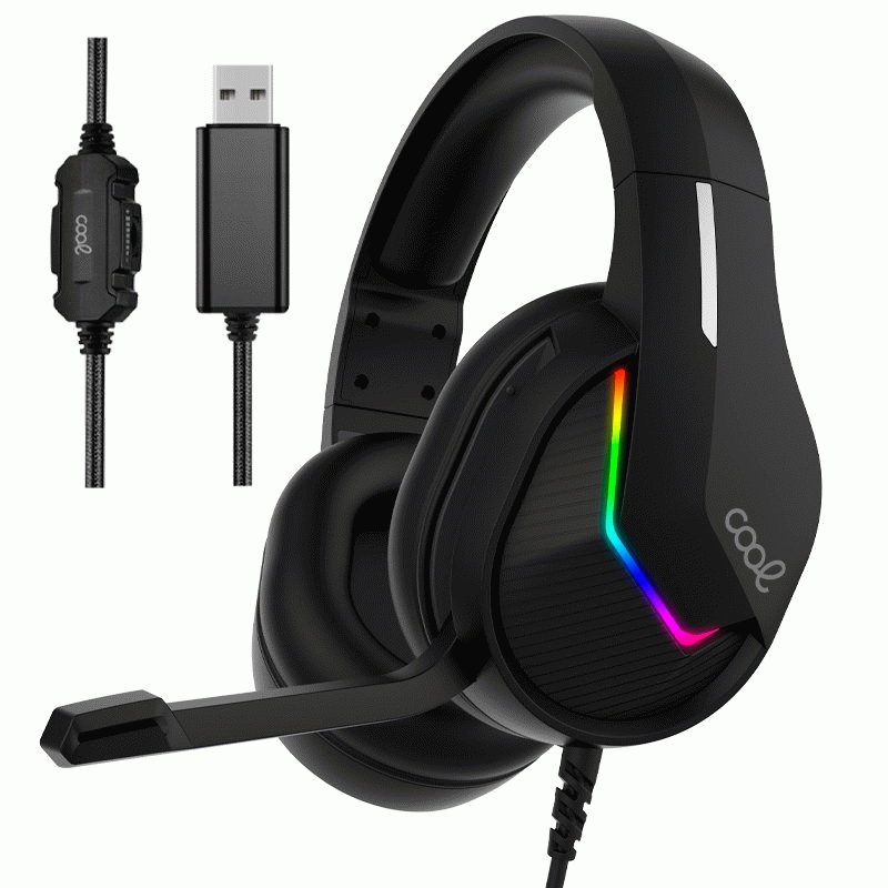 Auriculares pc / PS4 / ps5 / xbox gaming iluminación cool storm black USB 7.1 56229