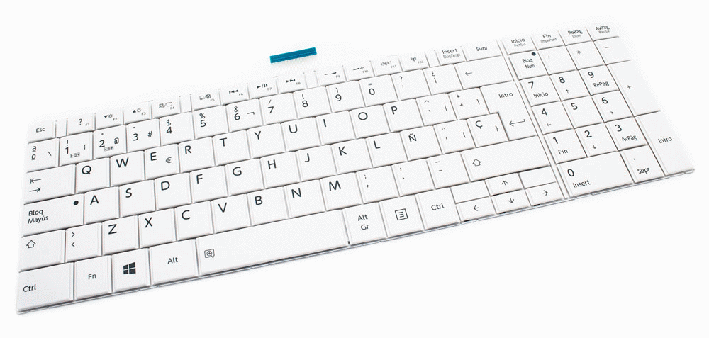 Teclado de recambio para ordenador portátil TOSHIBA - TOSHIBA SATELLITE c850 blanco 71328