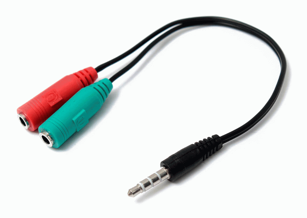 Adaptador audio microfono+auricular minijack 3.5 92302