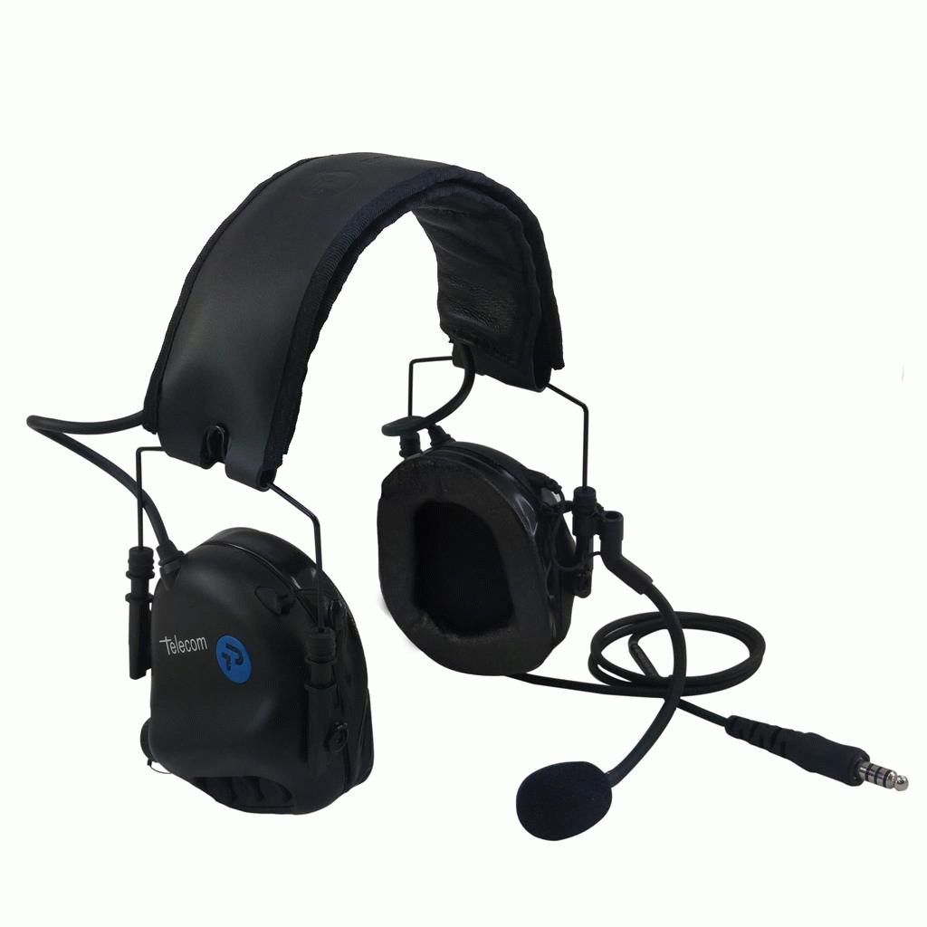Telecom CD-DF-3 Casco diadema profesional para walkie con proteccin auditiva