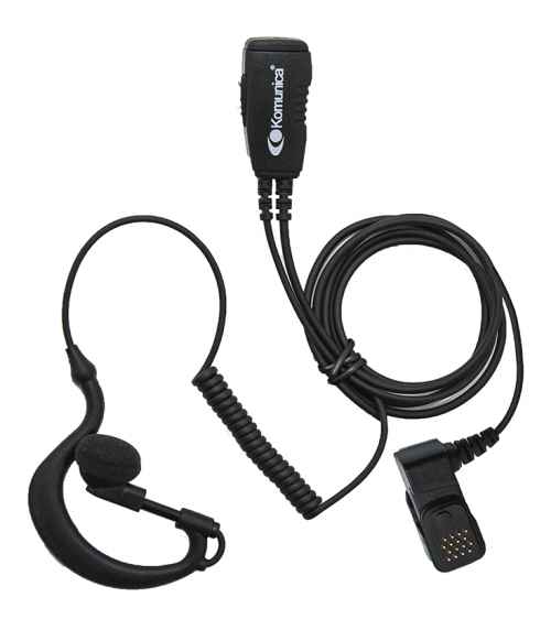KOMUNICA PWR-GES-TPH700 Microauricular per walkies Matra EADS TPH700 amb cable arrissat i PTT de solapa.