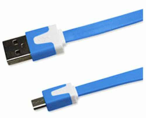 Cable plano micro USB 1m azul 51013