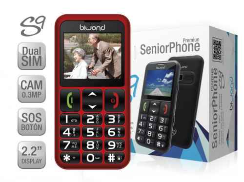 Teléfono BIWOND s9 dual SIM seniorphone rojo 51263