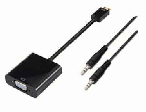 Conversor mini HDMI a SVGA+audio c/m-SVGA/h+3.5/h negro 51390