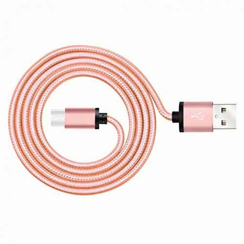 Cable USB a tipo c (carga y transferencia) metal rosa 1m BIWOND 51938