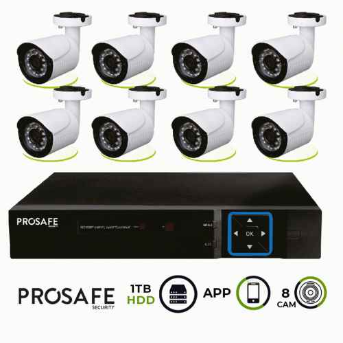 Kit seguridad grabador vídeo digital 8 cámaras 8ch dvr6408 prosafe 54361