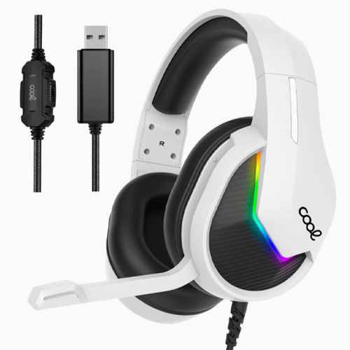 Auriculars pc / PS4 / ps5 / xbox gaming il·luminació cool storm white USB 7.1 56230