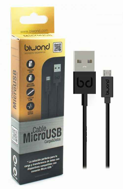 Cable USB a micro USB 1.2m serie gold BIWOND 800926