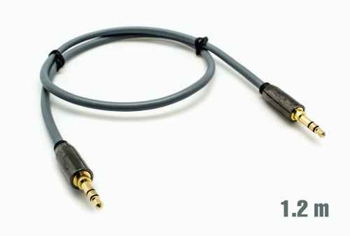 Cable audio jack 3.5mm m/m 1.2m plata BIWOND 800964