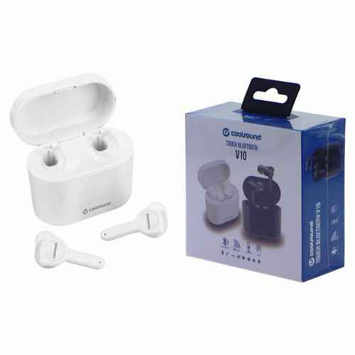 Auriculares earbuds tws v10 touch Bluetooth blancos coolsound CS0203