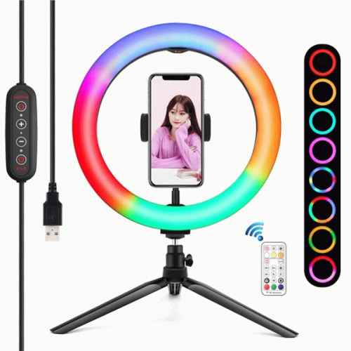Kit youtuber bgd007 base + soporte Smartphone + luz 10" 26cm rGB xo XOBGD007