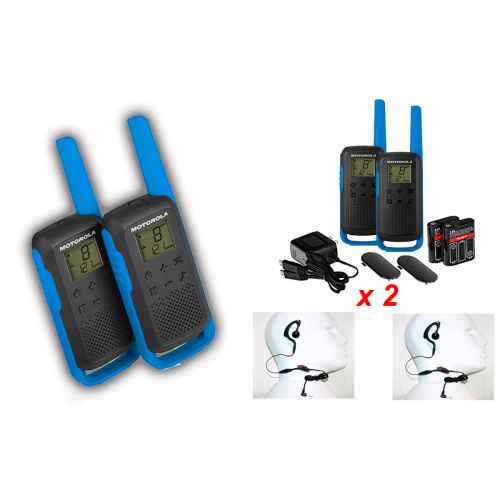 Motorola TKLR T62 pareja de walkies uso libre PMR446 16 canales + 2 pinganillos