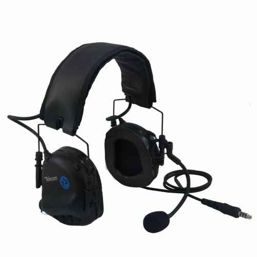 Telecom CD-DF-3 Casco diadema profesional para walkie con protección auditiva