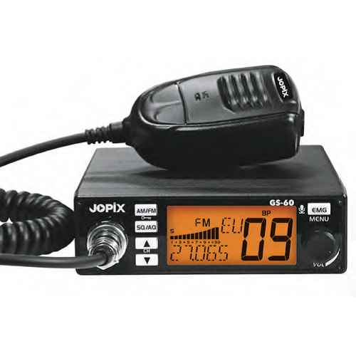 Jopix GS-60 Emisora móvil CB-27 AM-FM multinormas multifunción 12/24 v subtonos CTCSS y DCS