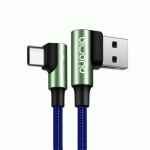 Cable acodado USB 2.0 tipo c azul / verde BIWOND 21N07