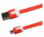 Cable plano micro USB 1m rojo 51011