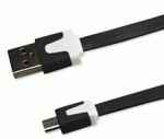 Cable plano micro USB 1m negro 51012