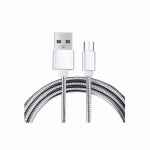 Cable USB a micro USB 5 pines (carga y transferencia) metal plata 1m BIWOND 51930