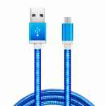 Cable USB a micro USB 5 pines (carga y transferencia) metal azul 1m BIWOND 51939