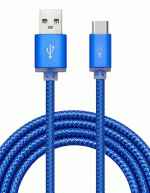 Cable USB a tipo c (carga y transferencia) metal azul 1m BIWOND 51941