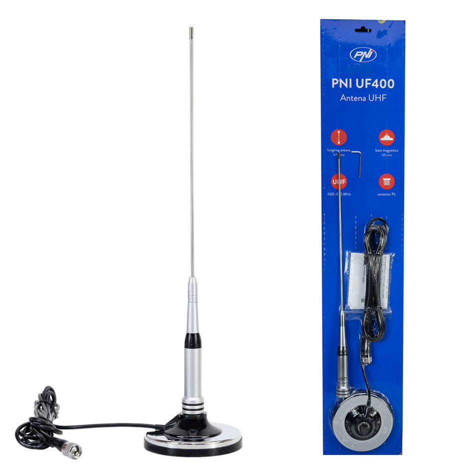 PNI UF400 Antena UHF 430 a 470 MHz con base magnética incluida