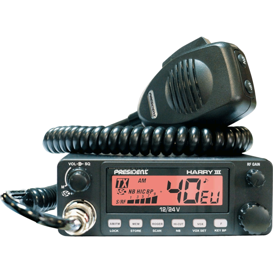 President Harry III ASC Emissora mòbil CB / 27 MHZ 40 CH AM/FM 12/24 Volts